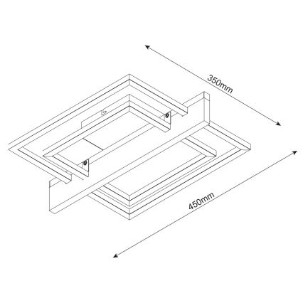 LED Plafondlamp LARYSA LED/23W/230V 35x45 dennenhout