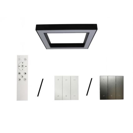 LED plafondlamp LED/100W/230V 3000/4000/6500K 80x80 cm zwart