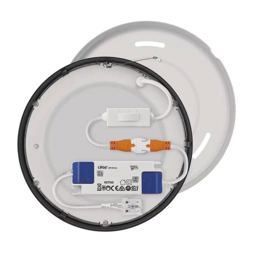 LED Plafondlamp NEXXO LED/12,5W/230V 3000/3500/4000K d. 17 cm zwart