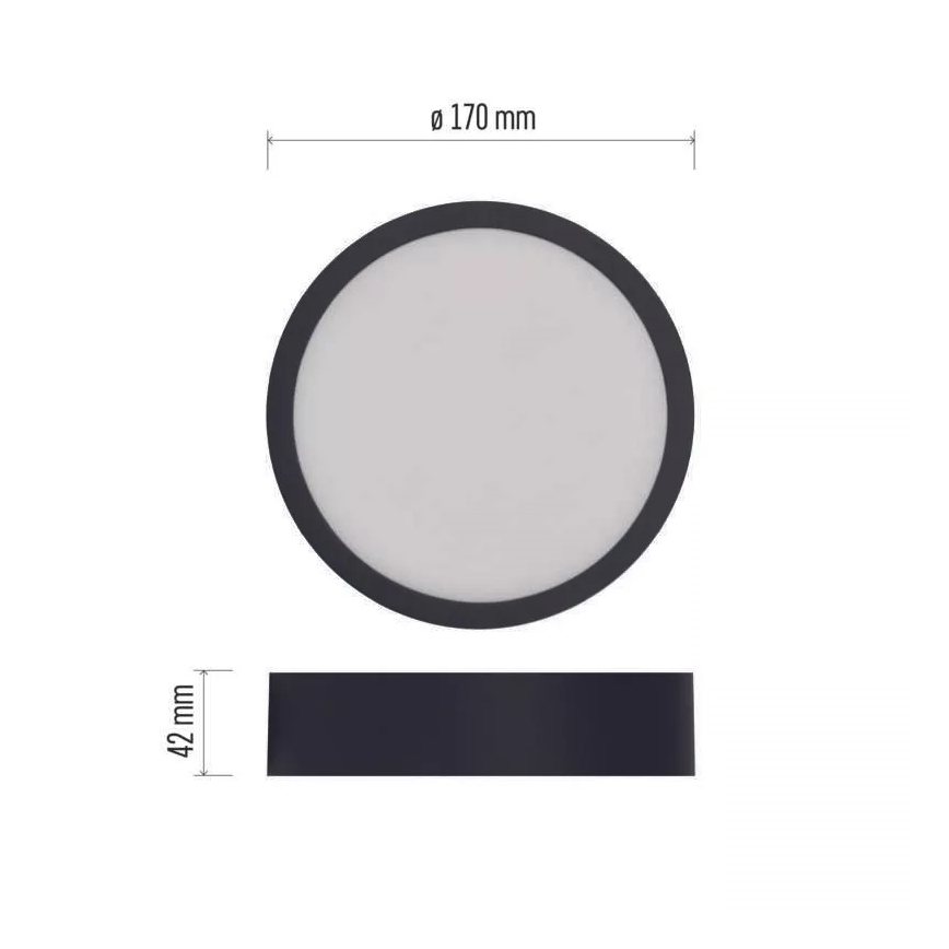 LED Plafondlamp NEXXO LED/12,5W/230V 3000/3500/4000K d. 17 cm zwart