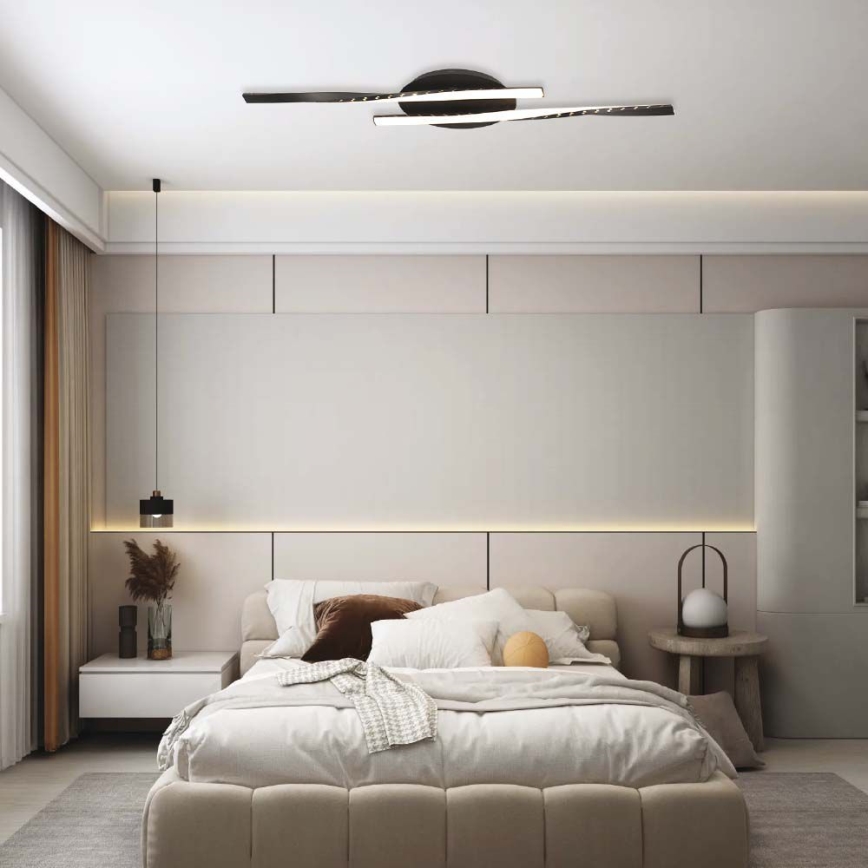 LED Plafondlamp LED/12W/230V 3000K zwart