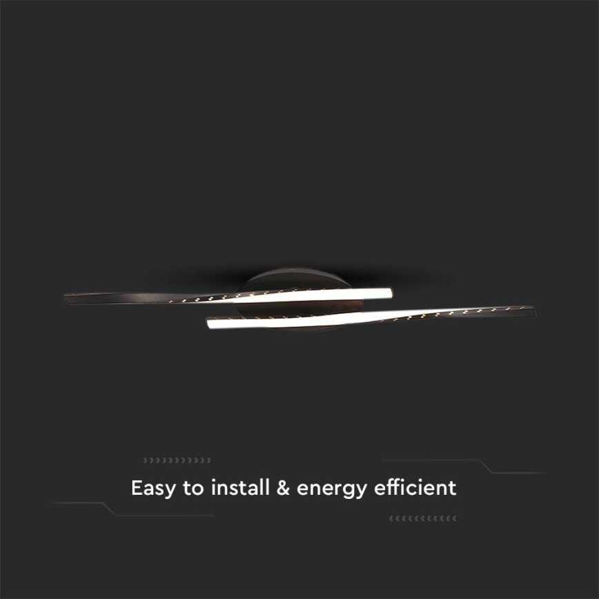 LED Plafondlamp LED/12W/230V 3000K zwart