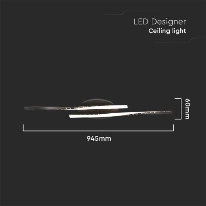 LED Plafondlamp LED/12W/230V 3000K zwart