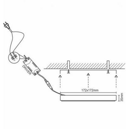 LED Plafondlamp LED/12W/230V 4000K 17,2x17,2 cm