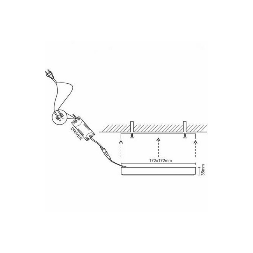 LED Plafondlamp LED/12W/230V 4000K 17,2x17,2 cm
