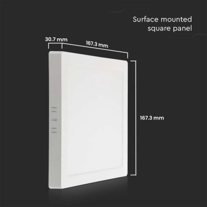 LED Plafondlamp LED/12W/230V 6500K 16,7x16,7 cm wit