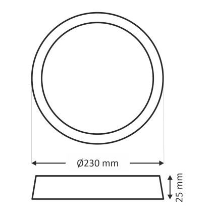 LED plafondlamp LED/18W/230V 3000/4000/6500K Ø 23 cm bruin