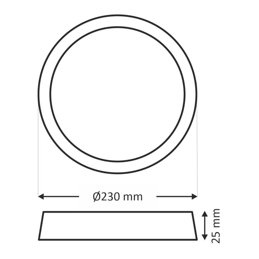 LED plafondlamp LED/18W/230V 3000/4000/6500K Ø 23 cm bruin