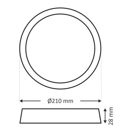 LED Plafondlamp LED/18W/230V 4200K diameter 21 cm wit