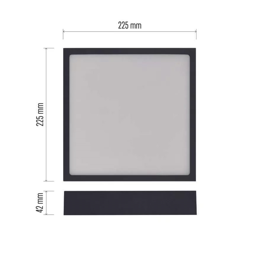 LED Plafondlamp NEXXO LED/21W/230V 3000/3500/4000K 22,5x22,5 cm zwart