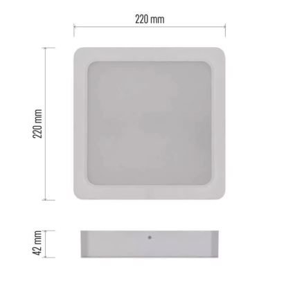 LED plafondlamp LED/24W/230V 22x22 cm wit