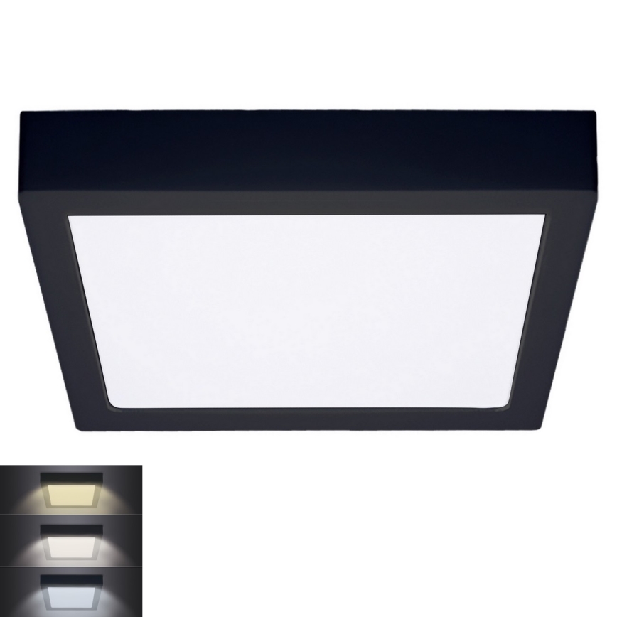 LED Plafondlamp LED/24W/230V 3000/4000/6000K zwart hoekig