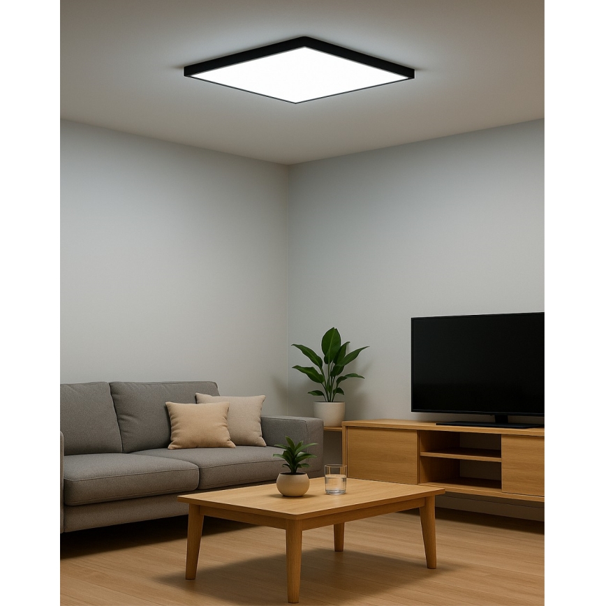 LED-plafondlamp LED/24W/230V 3000/4000/6500K 30x30 cm zwart