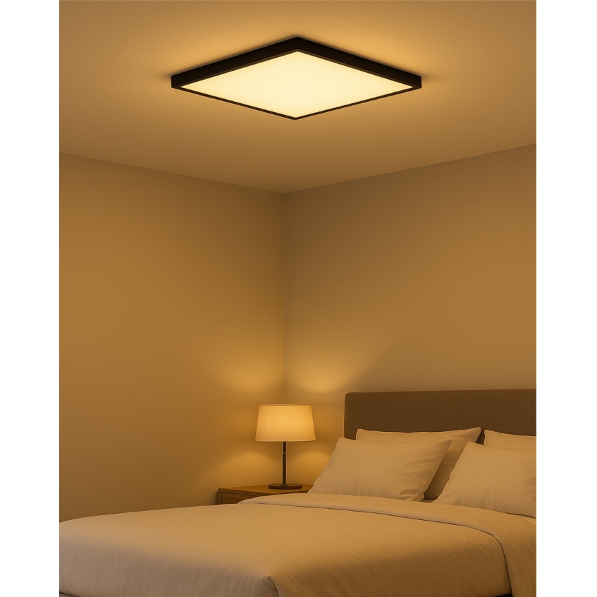 LED-plafondlamp LED/24W/230V 3000/4000/6500K 30x30 cm zwart
