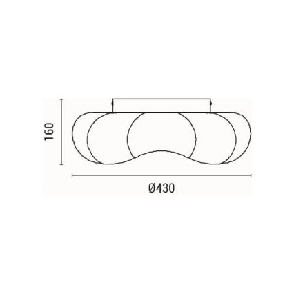 LED Plafondlamp LED/24W/230V 3000K zwart diameter 43 cm