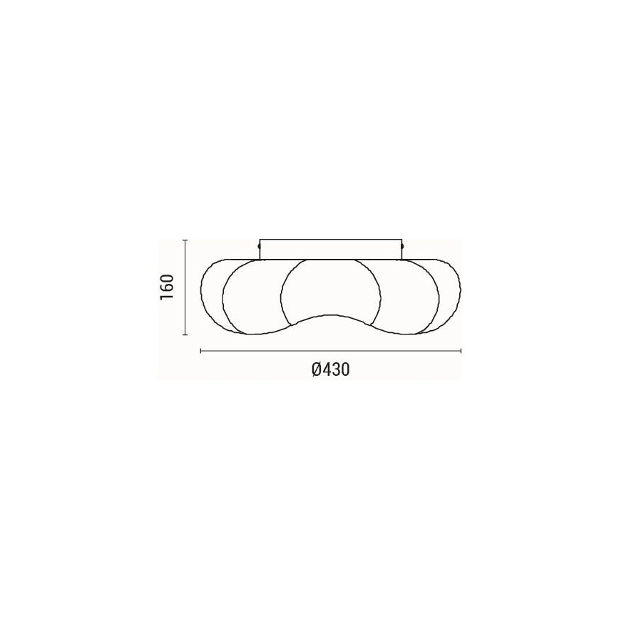 LED Plafondlamp LED/24W/230V 3000K zwart diameter 43 cm