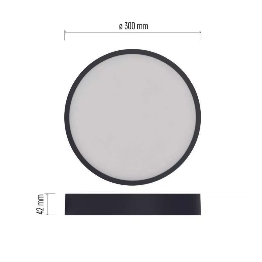LED Plafondlamp NEXXO LED/28,5W/230V 3000/3500/4000K d. 30 cm zwart