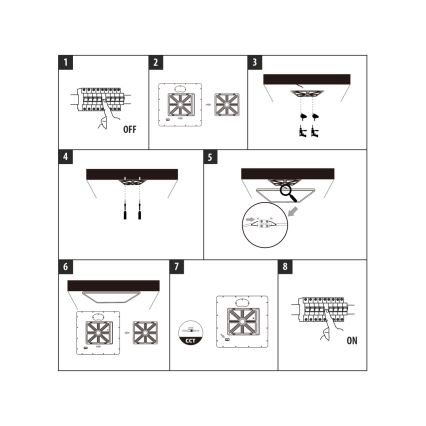 LED plafondlamp LED/32W/230V 3000/4000/6500K 40x40 cm zwart