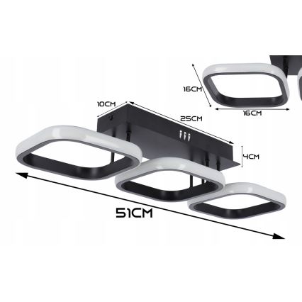 LED plafondlamp LED/33W/230V zwart