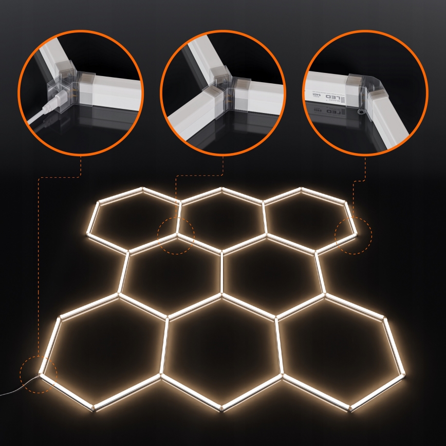 LED plafondlamp HEXAGON LED/350W/85-265V 4000K 313x298 cm CRI 90 IP44 wit
