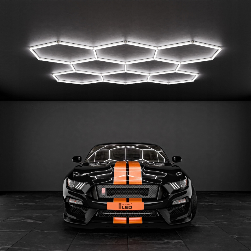 LED-plafondlamp HEXAGON LED/350W/85-265V 6500K 313x298 cm CRI 90 IP44 wit