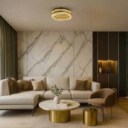 LED-plafondlamp LED/36W/230V Ø 43 cm goudkleurig