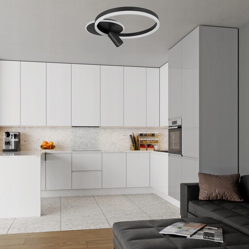 LED plafondlamp LED/38W/230V + 1xGU10/30W zwart