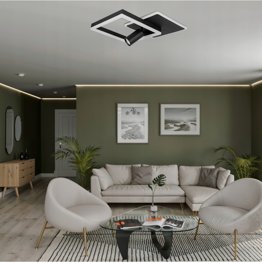 LED plafondlamp LED/38W/230V + 1xGU10/30W zwart