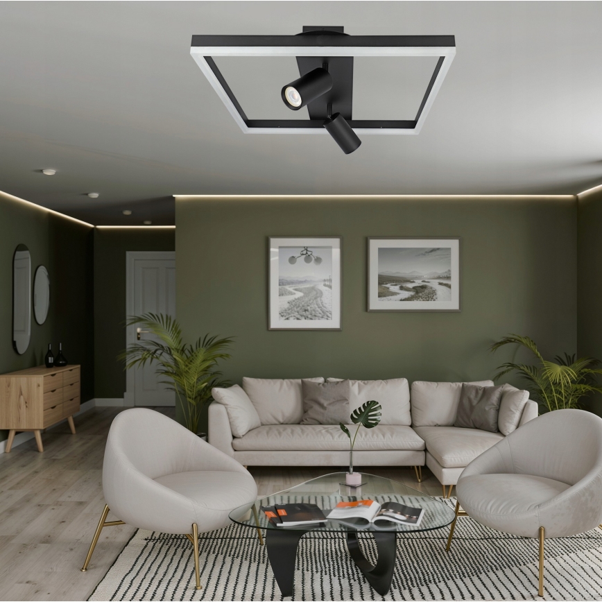 LED plafondlamp LED/38W/230V + 2xGU10/30W zwart