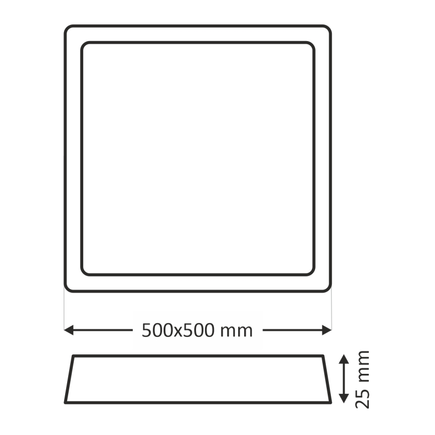 LED-plafondlamp LED/40W/230V 3000/4000/6500K 50x50 cm zwart