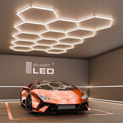 LED plafondlamp HEXAGON LED/456W/85-265V 4000K 522x298 cm CRI 90 IP54 wit