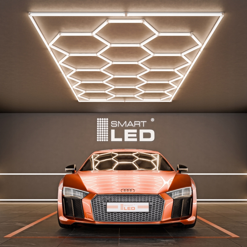 LED plafondlamp HEXAGON LED/696W/85-265V 4000K 484x243 cm CRI 90 IP44 wit