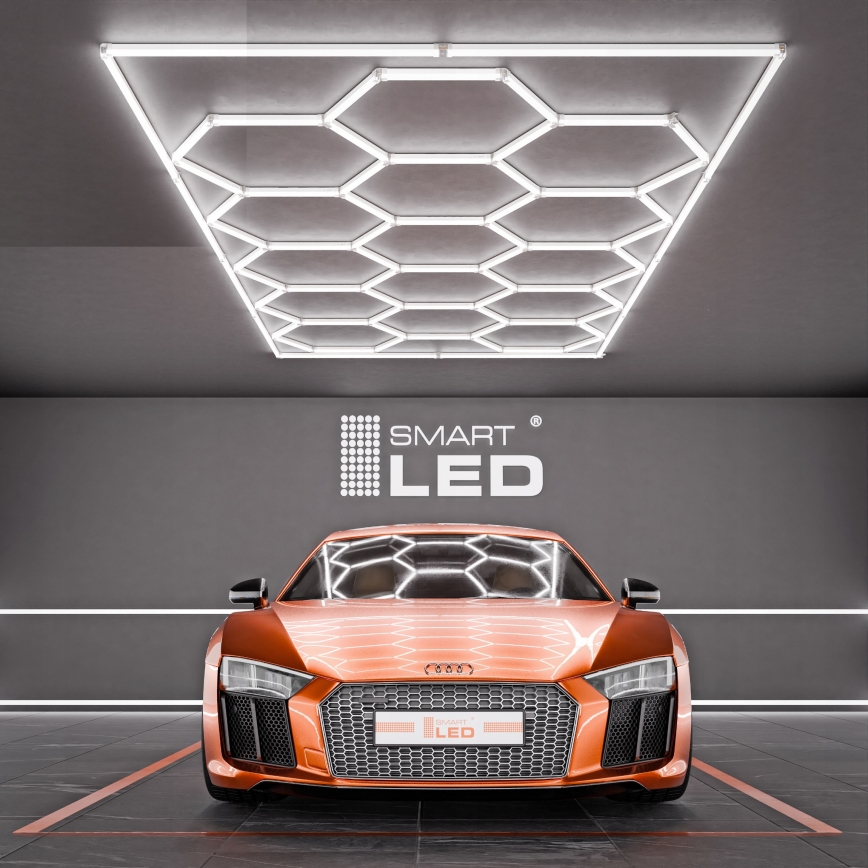 LED plafondlamp HEXAGON LED/696W/85-265V 6500K 484x243 cm CRI 90 IP44 wit