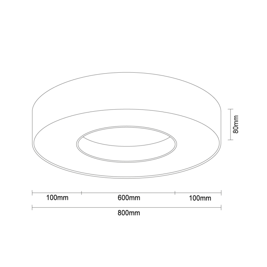 LED plafondlamp LED/80W/230V 3000/4000/6500K Ø 80 cm wit