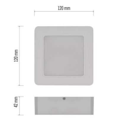 LED plafondlamp LED/9W/230V 12x12 cm wit