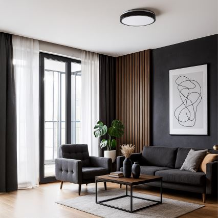 LED plafondlamp LIBRA LED/15W/230V 4000K pr. 29 cm zwart