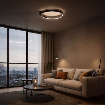 LED-plafondlamp LUNA LED/18W/230V Ø 42,5 cm zwart