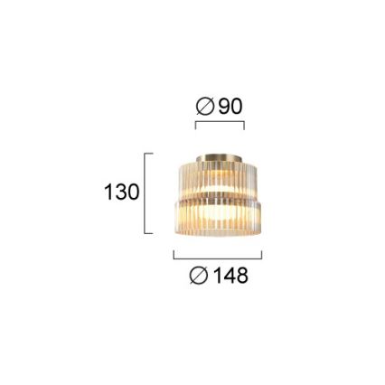 LED-plafondlamp LUXE LED/12W/230V Ø 14,8 cm messing