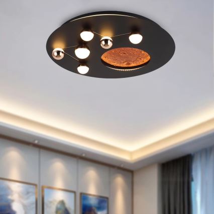 LED-plafondlamp MARS LED/48W/230V 3000K zwart
