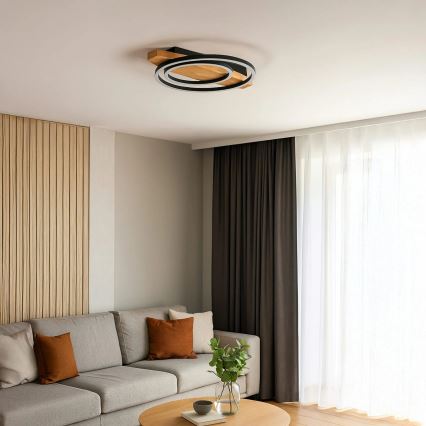 LED-plafondlamp MELISA, 28 W, 230 V, 30 x 40 cm, grenen