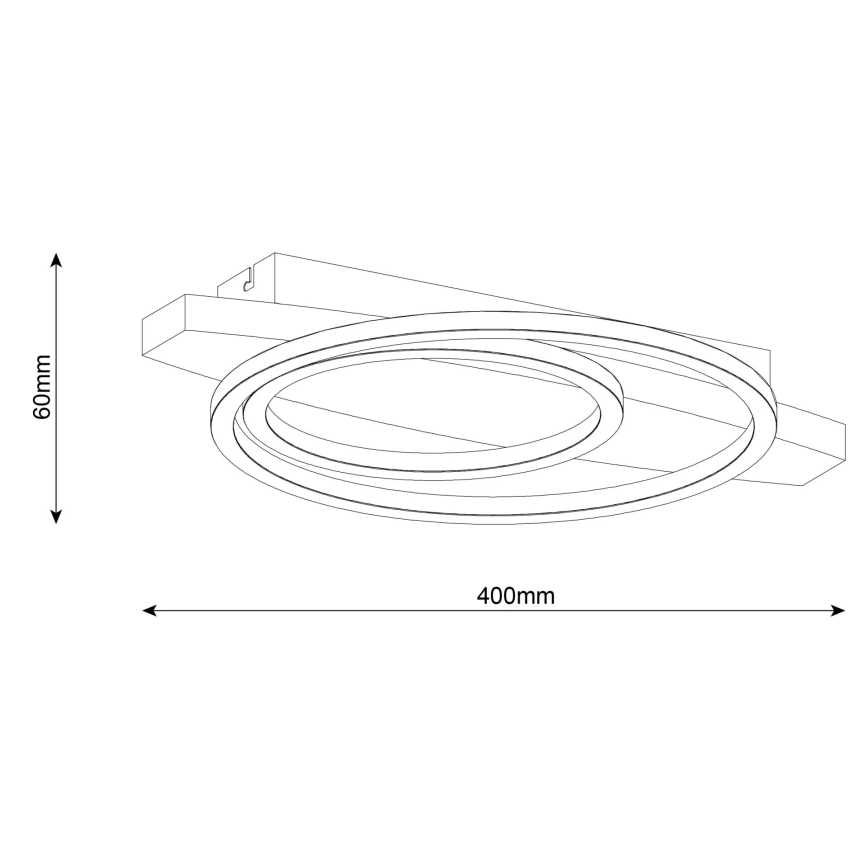 LED-plafondlamp MELISA, 28 W, 230 V, 30 x 40 cm, grenen