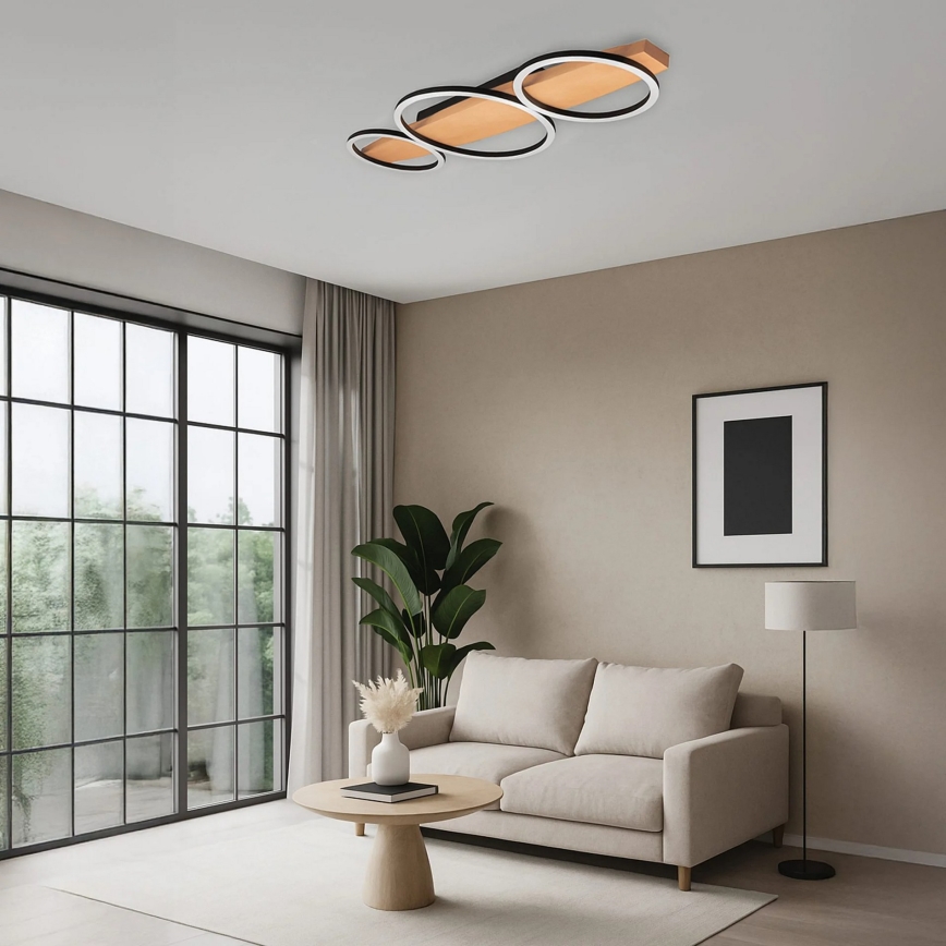 LED-plafondlamp MELISA LED/28W/230V 26,5x70 cm grenen