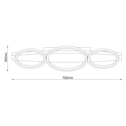 LED-plafondlamp MELISA LED/28W/230V 26,5x70 cm grenen
