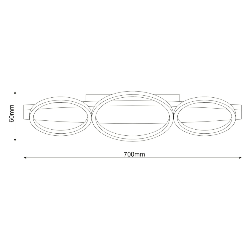 LED-plafondlamp MELISA LED/28W/230V 26,5x70 cm grenen
