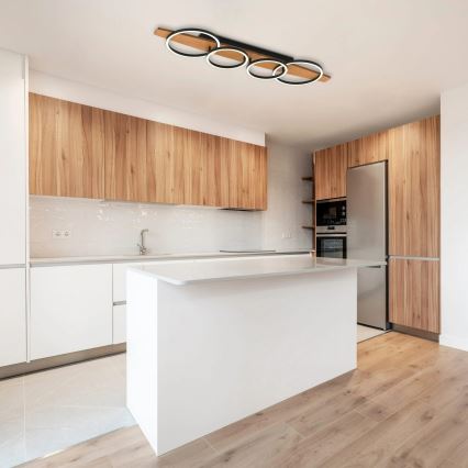 LED plafondlamp MELISA LED/35W/230V 26,5x95 cm dennenhout