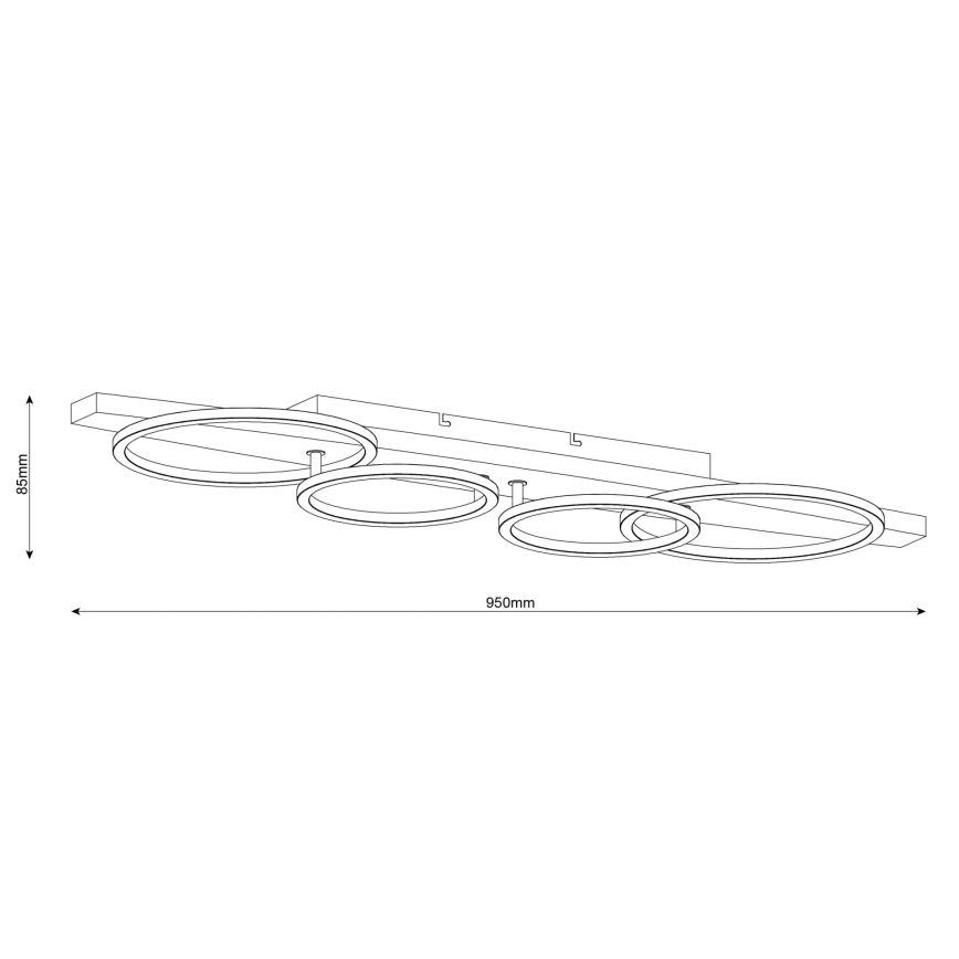 LED plafondlamp MELISA LED/35W/230V 26,5x95 cm dennenhout
