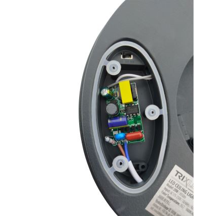 LED plafondlamp voor badkamer met bewegingssensor LED/20W/230V 3000/4000/6500K pr. 23 cm IP54 antraciet