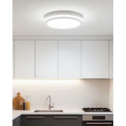 LED plafondlamp voor badkamer met bewegingssensor LED/20W/230V 3000/4000/6500K Ø 23 cm IP54 wit