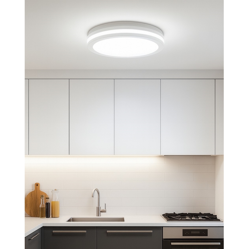LED plafondlamp voor badkamer met bewegingssensor LED/20W/230V 3000/4000/6500K Ø 23 cm IP54 wit