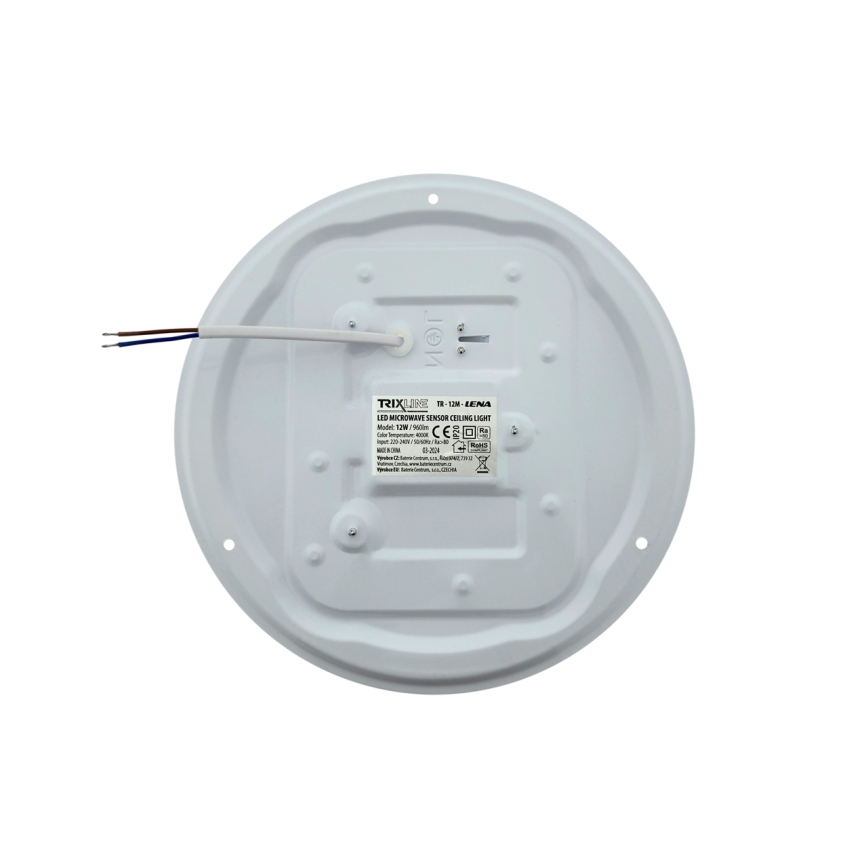 LED plafondlamp met bewegingssensor LENA LED/12W/230V Ø 25,7 cm wit